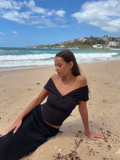 Abigail off shoulder top - Sort