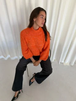 Aire striktrøje med turtleneck - Orange