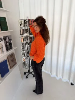 Aire striktrøje med turtleneck - Orange
