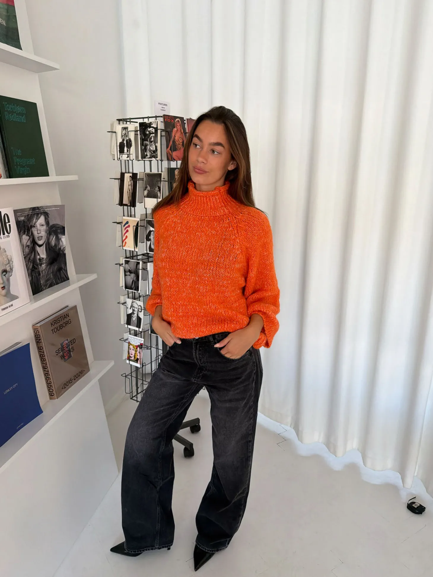 Aire striktrøje med turtleneck - Orange
