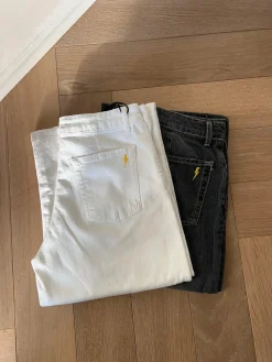 Alaia lavtaljede jeans med lyn detalje - Grå denim