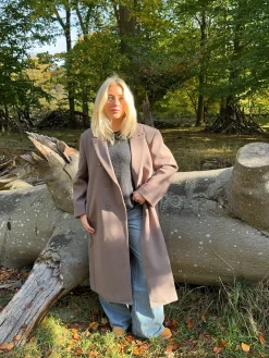 Alva oversized frakke - Taupe