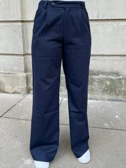 Amalia stribede bukser - navy