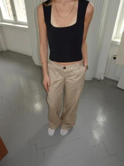 Ama lærredsbukser - Beige