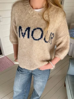 Amour striktrøje - Beige