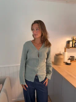 Amula hørskjorte - Lys kaki