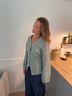 Amula hørskjorte - Lys kaki