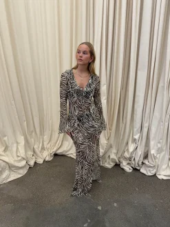 Amy kjole i zebraprint - Sort/hvid