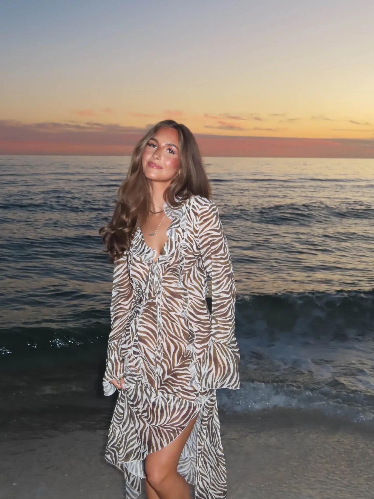 Amy kjole i zebraprint - Sort/hvid