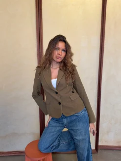 Anahita kort blazer - Kaki