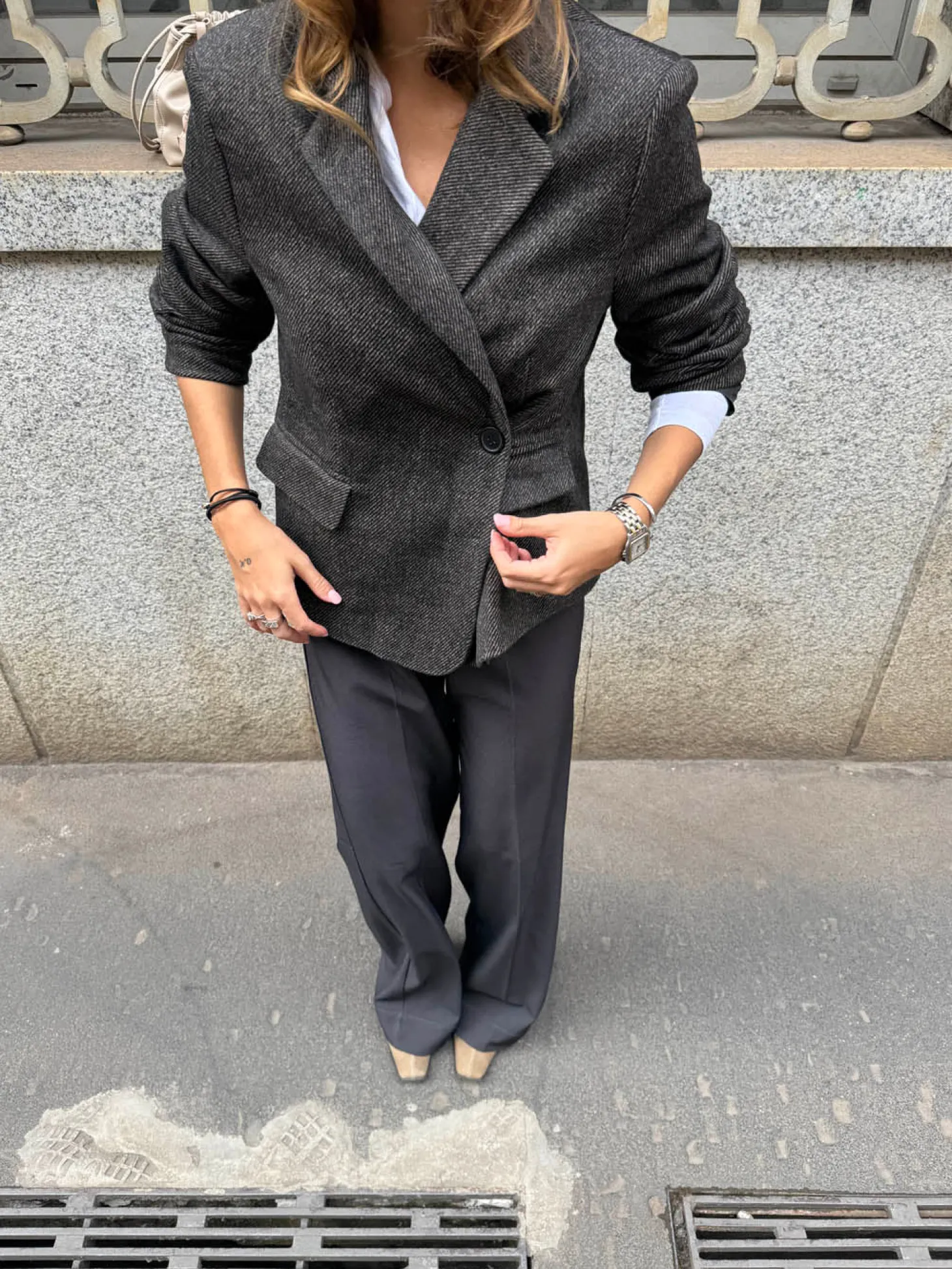 Anahita kort blazer - Mørkebrun/Sort