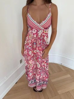 Anastasia maxikjole med mønster - Pink