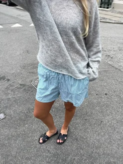 Andrea shorts med striber - Grøn/hvid