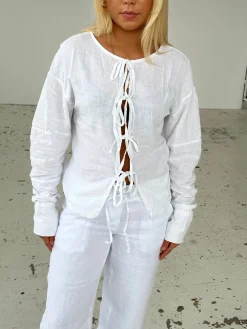 Angel hørbluse - hvid