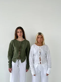 Angel hørbluse - hvid