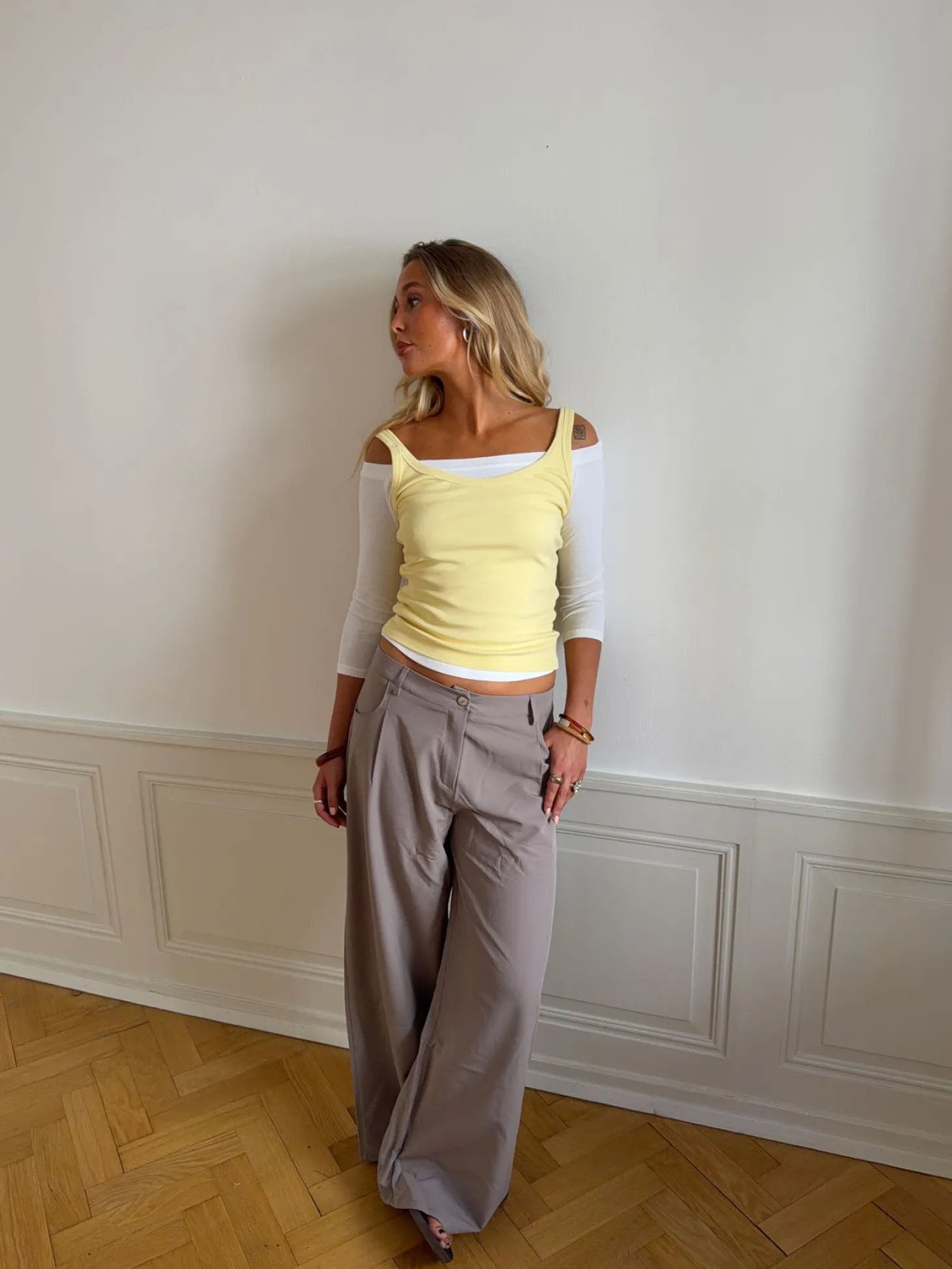 Anja suitbukser - Grå/beige