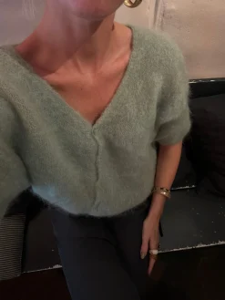 Annaly mohair cardigan - Sage grøn