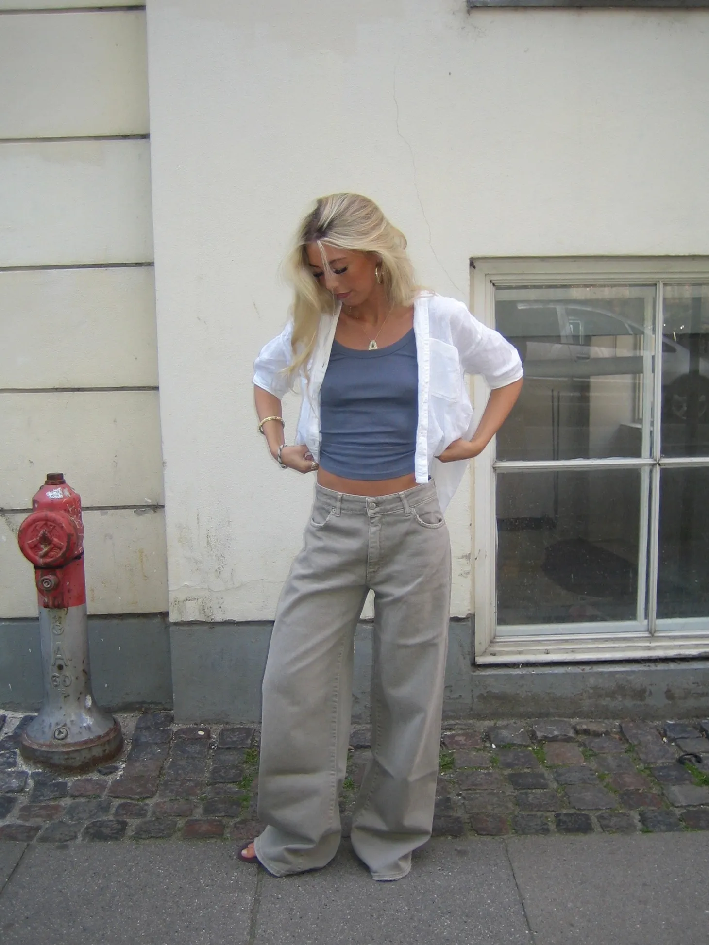 Audrey jeans - Sage grøn