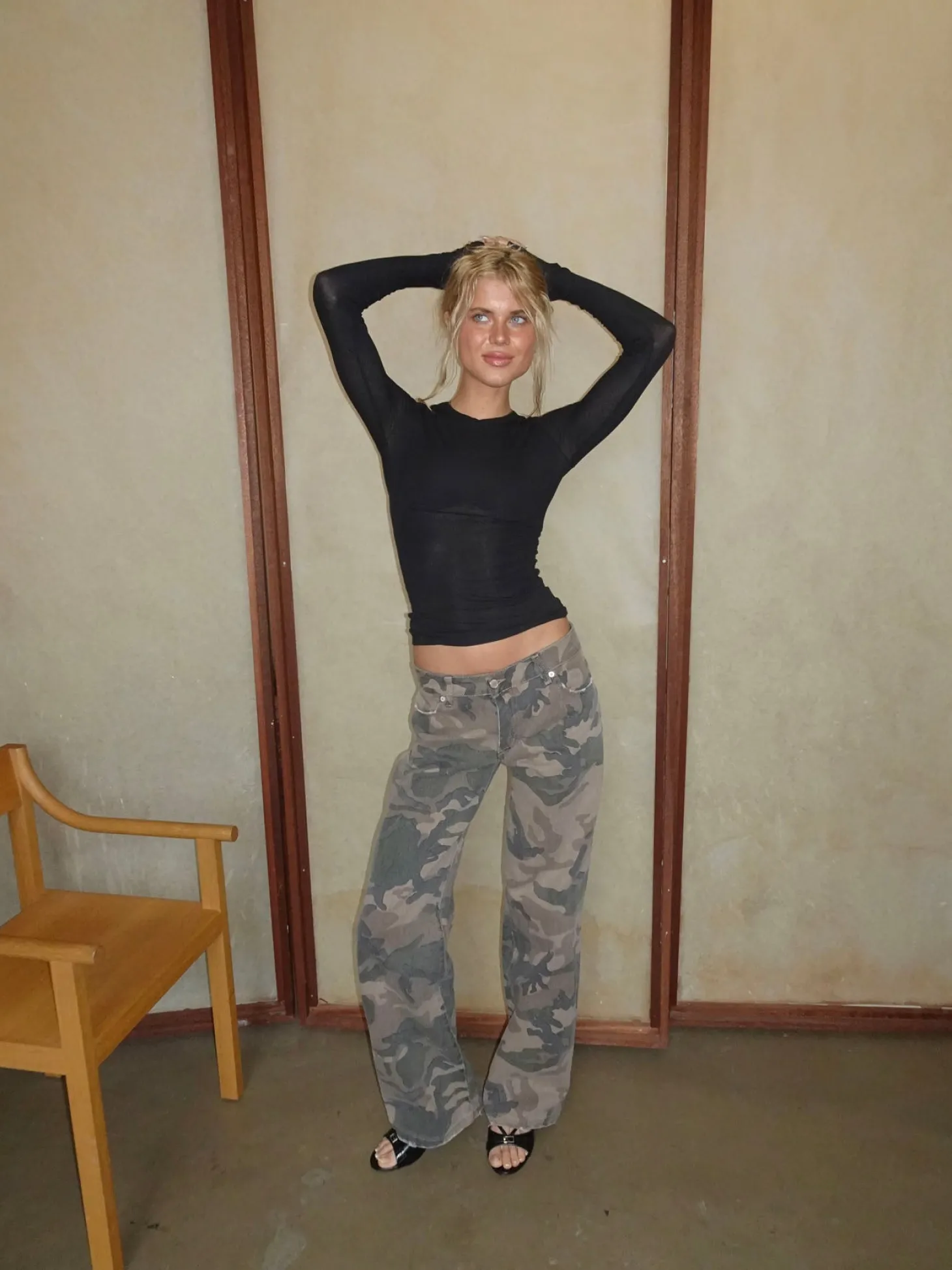 Audrine army jeans - Brun/grøn