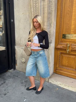 Beala bermudashorts - Lys denim