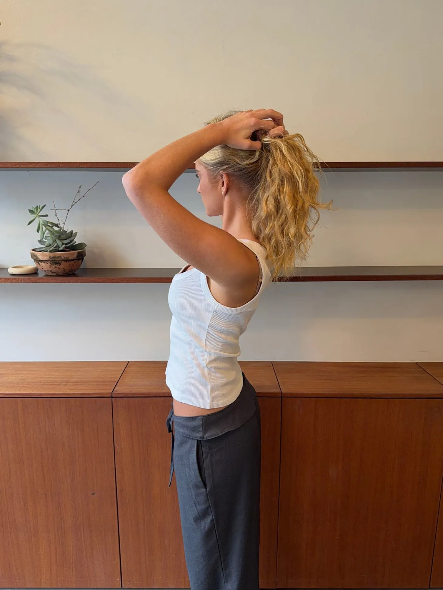 Beate tanktop i rib - Hvid