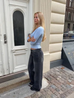 Bekka jeans med nitter - Sort
