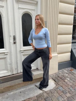 Bekka jeans med nitter - Sort