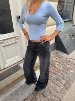 Bekka jeans med nitter - Sort