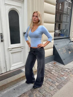 Bekka jeans med nitter - Sort