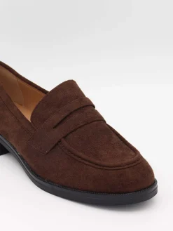 Blova loafers i imiteret læder - Brun