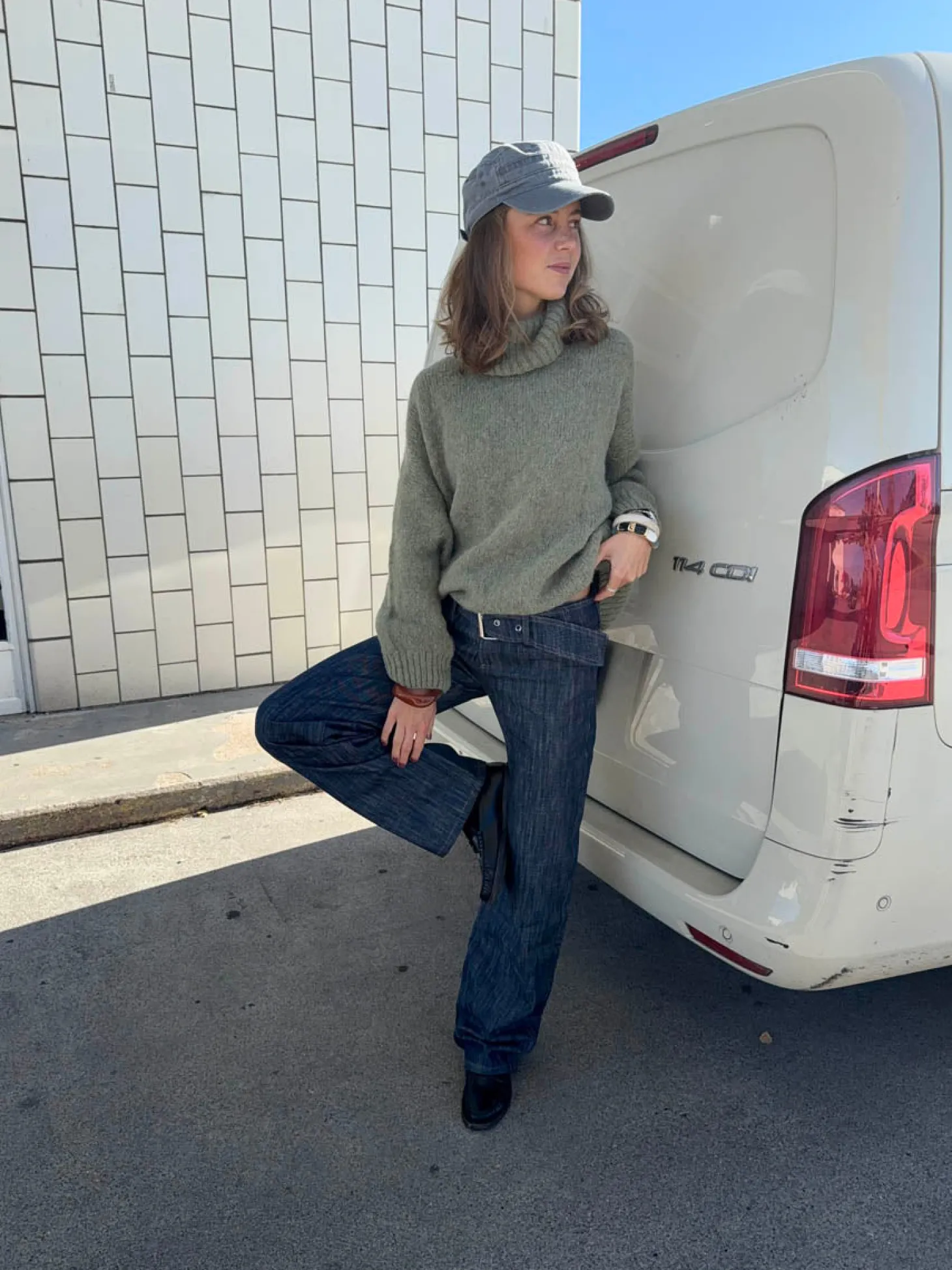 Boletta jeans med bælte - Mørkeblå denim