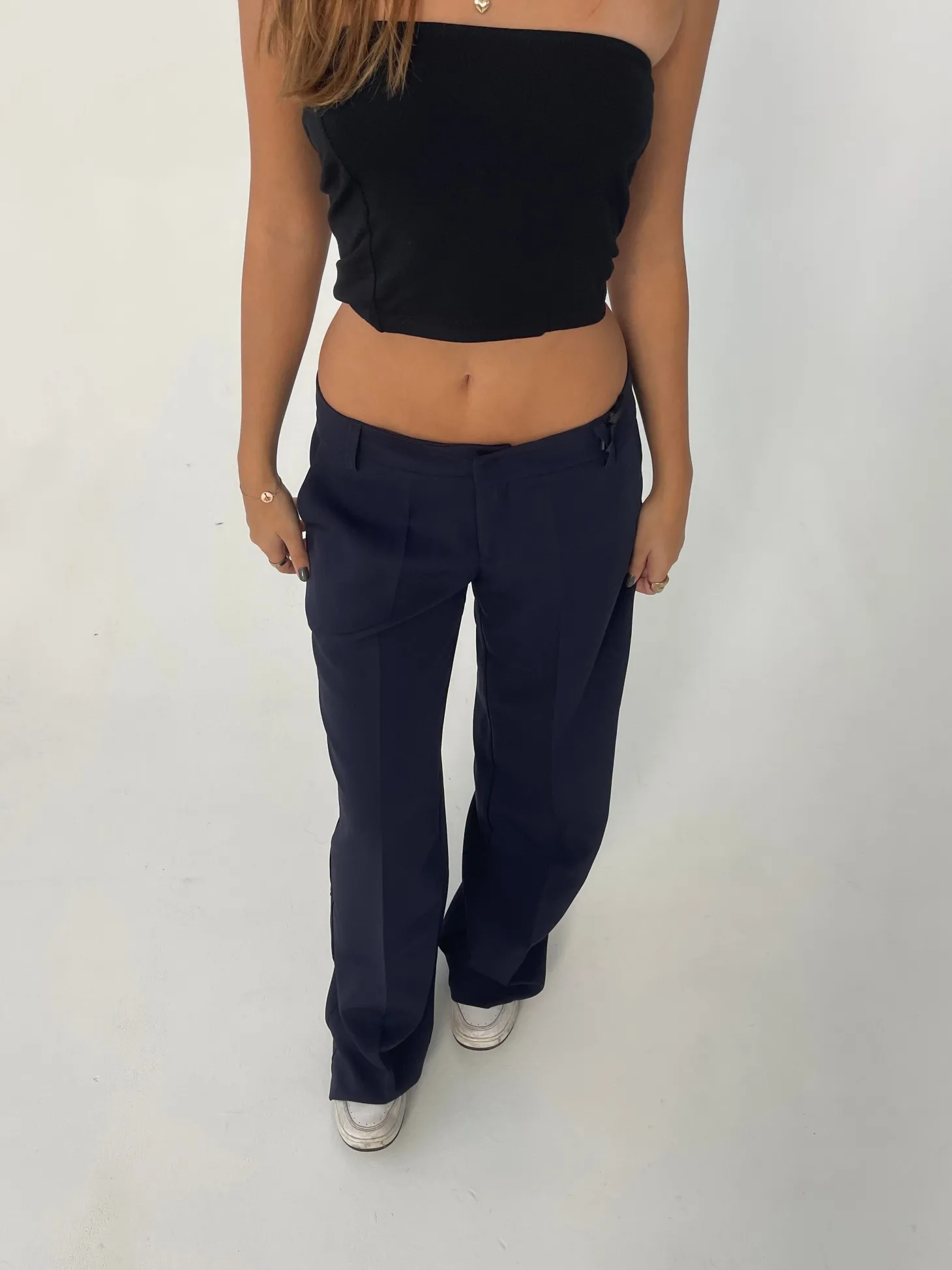 Britney lavtaljede suit bukser - navy
