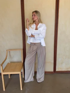 Camilla oversized suitbukser - Beige