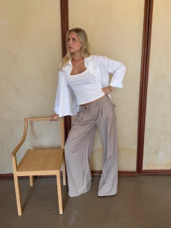 Camilla oversized suitbukser - Beige