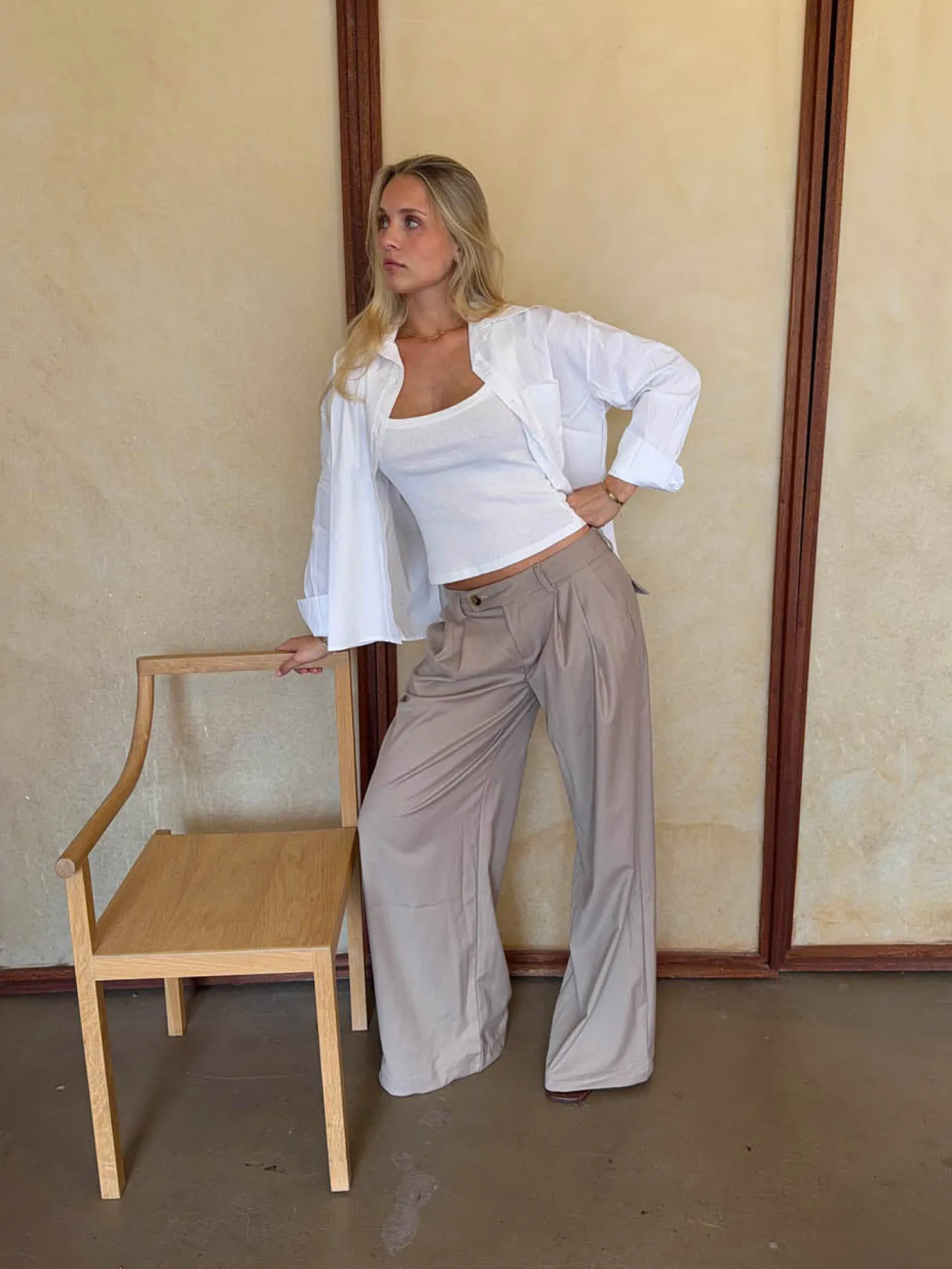 Camilla oversized suitbukser - Beige