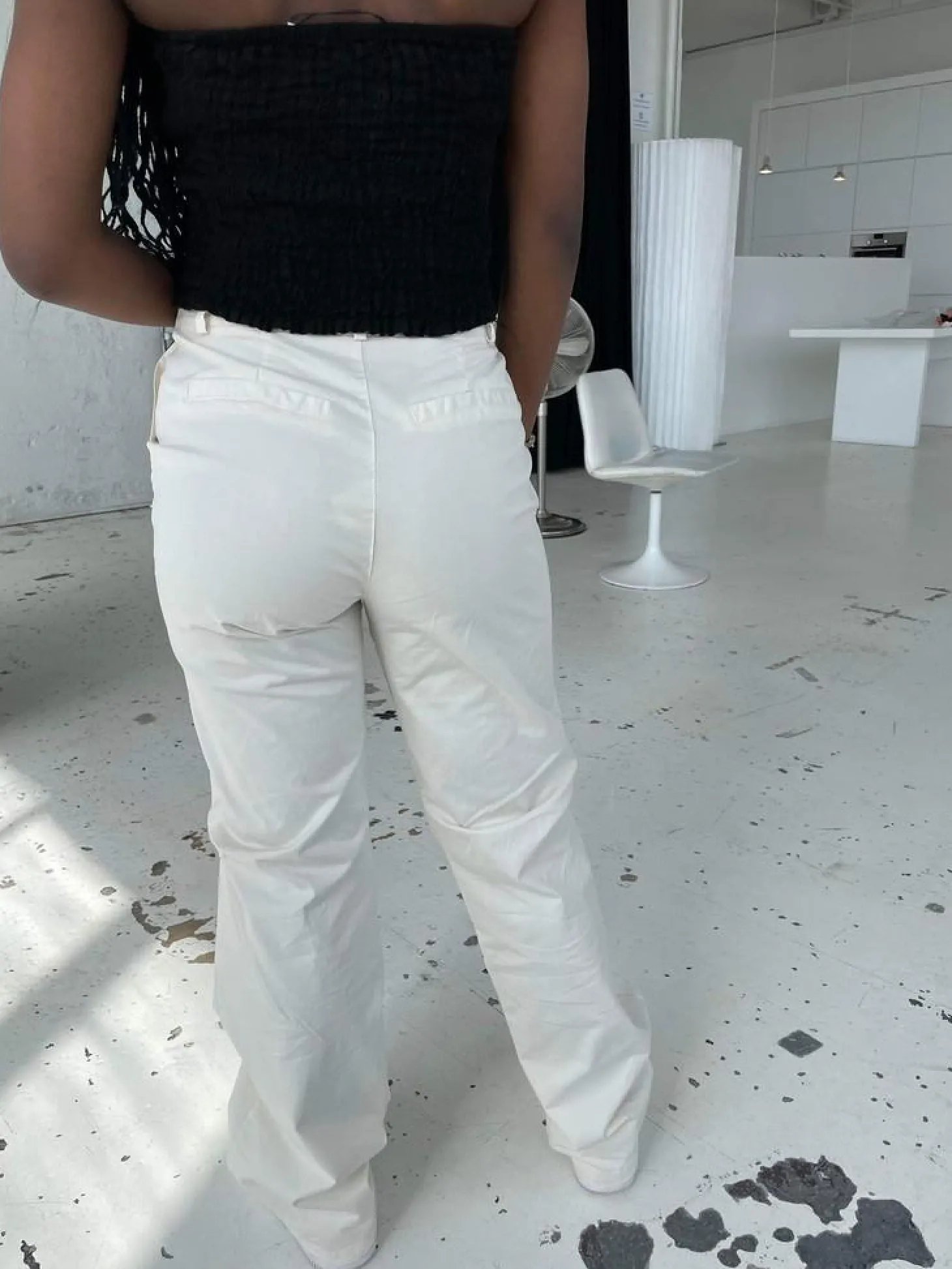 Camille lærredsbukser - Off white