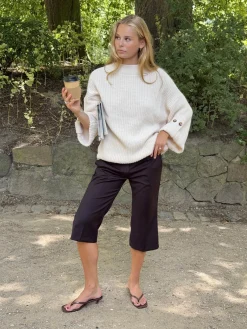 Carina strik med ærmedetalje - Beige