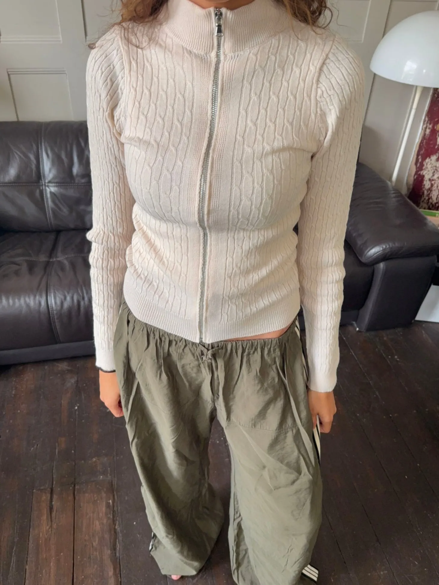 Carly kabelstrik med lynlås - Off white
