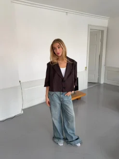 Carolyn cropped blazer - Brun
