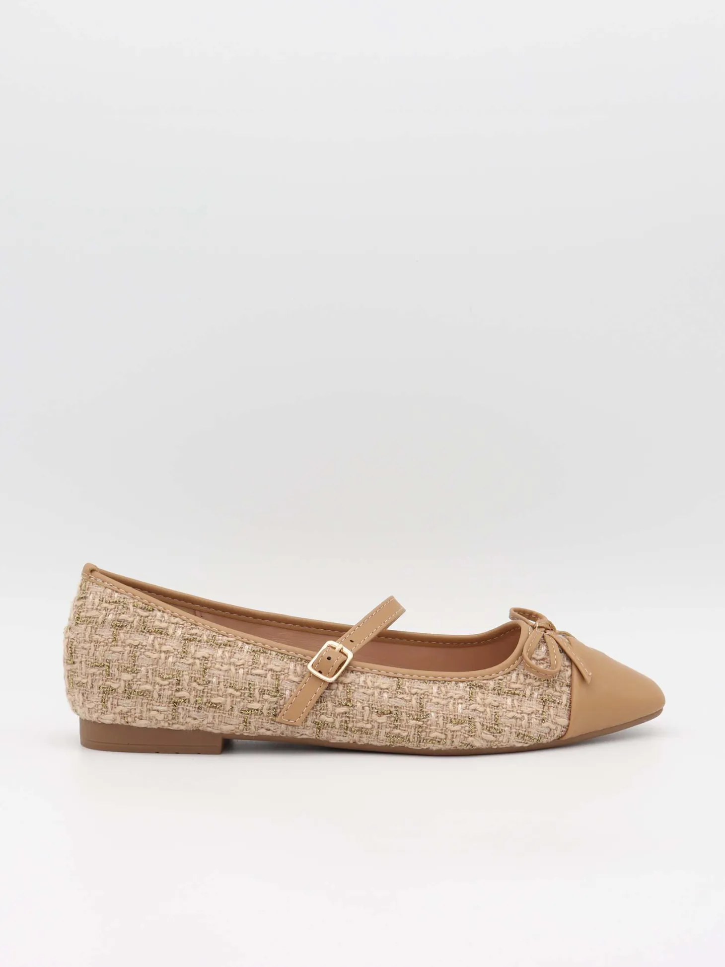 Cassadrina ballerinaer med detaljer - Beige