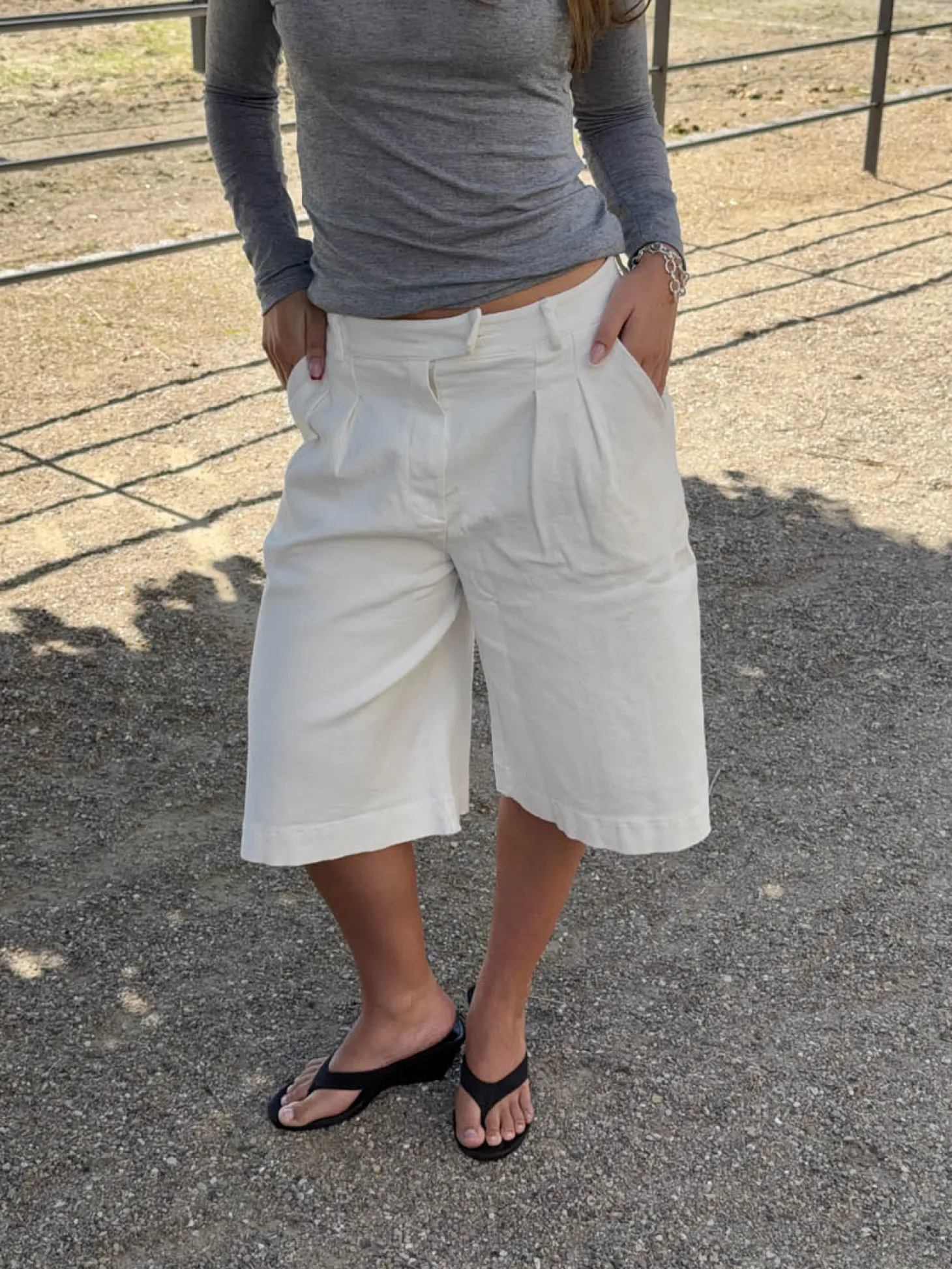 Cassidy bermudashorts - Hvid