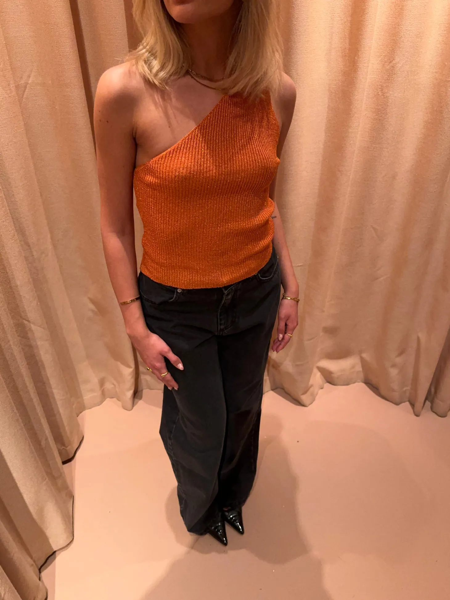 Cathie one shoulder top - Orange