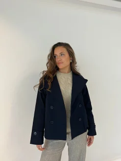 Catinka kort trenchcoat - Navy