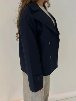 Catinka kort trenchcoat - Navy