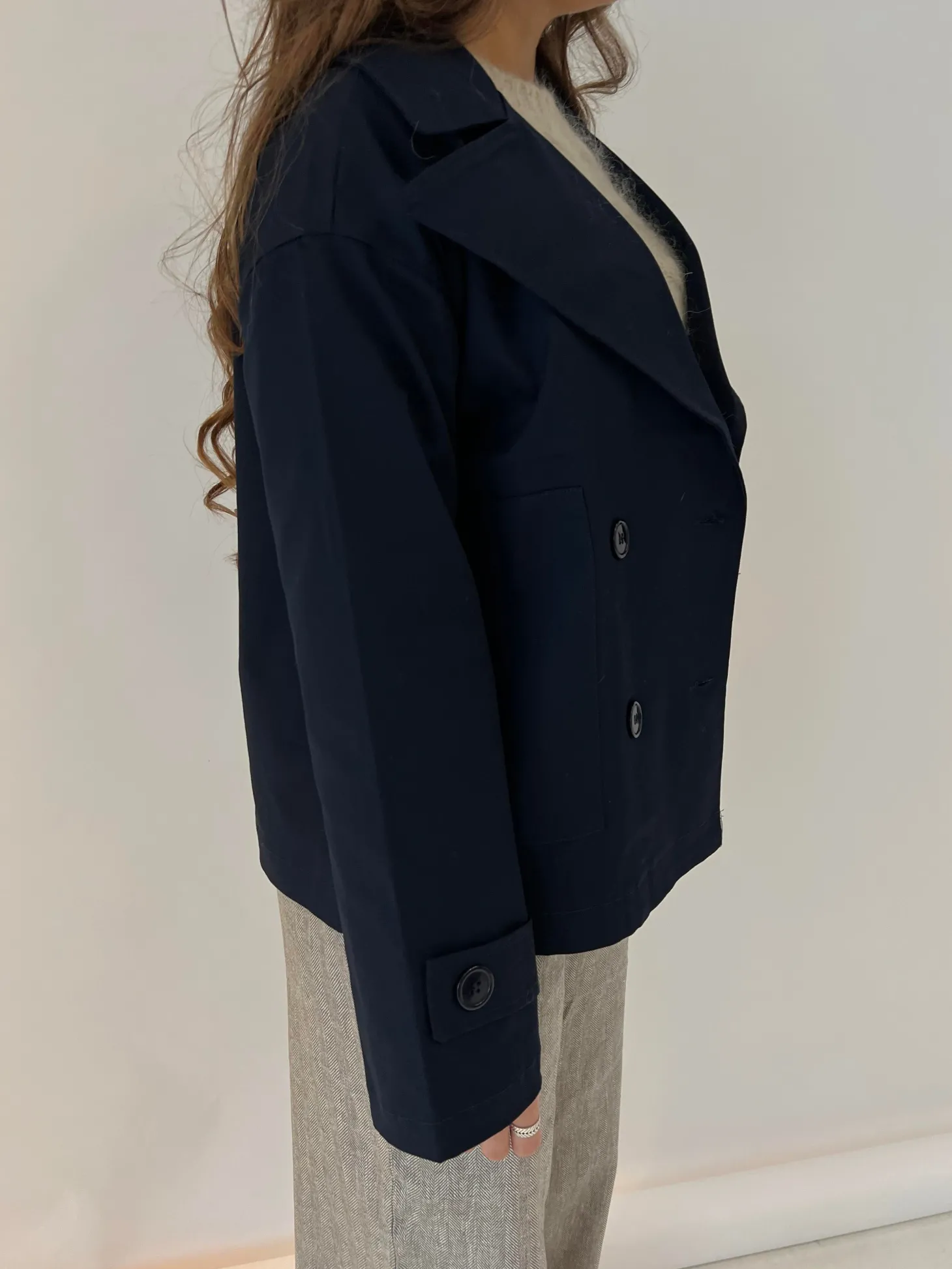 Catinka kort trenchcoat - Navy
