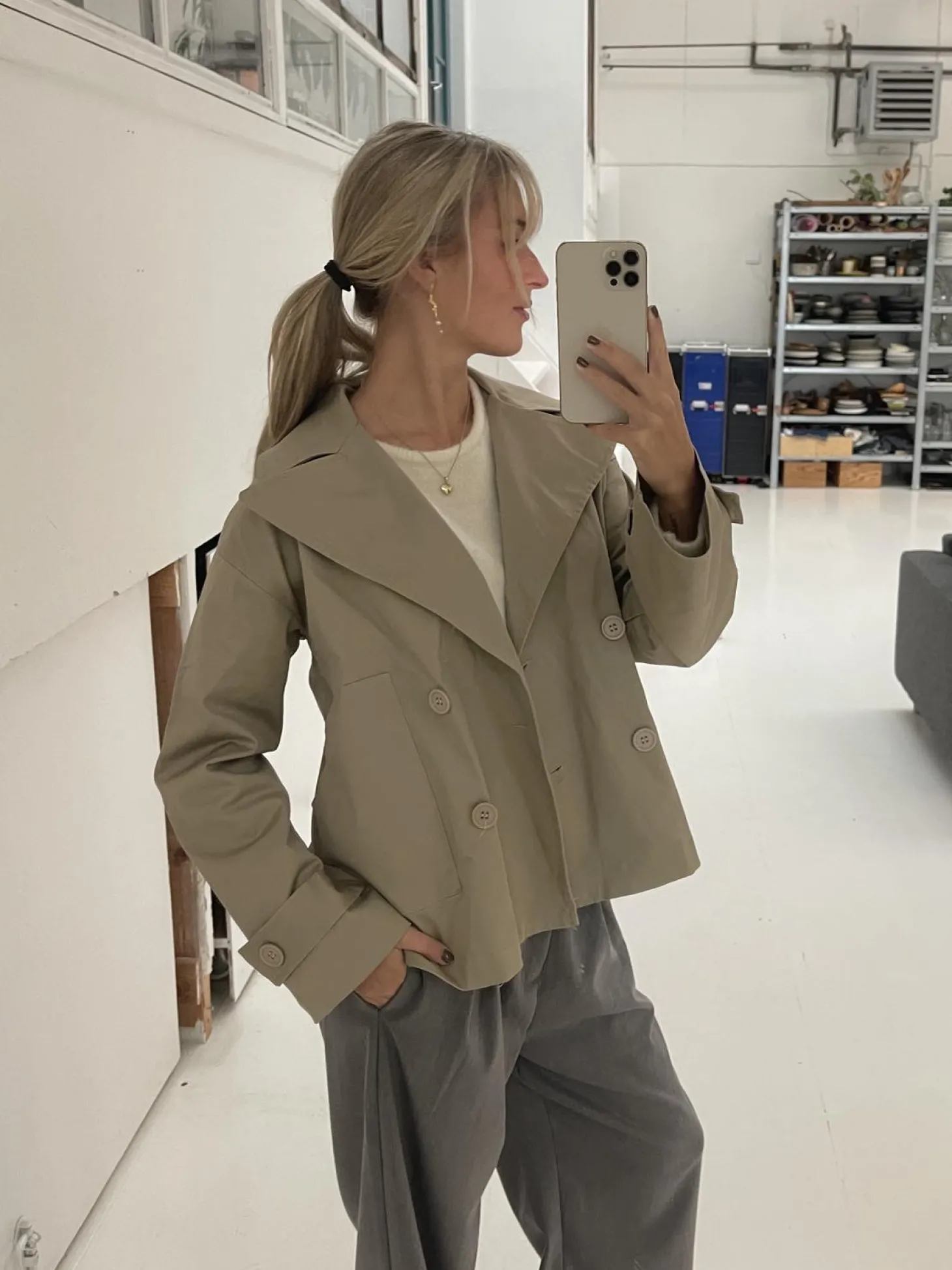 Catinka kort trenchcoat - Sand