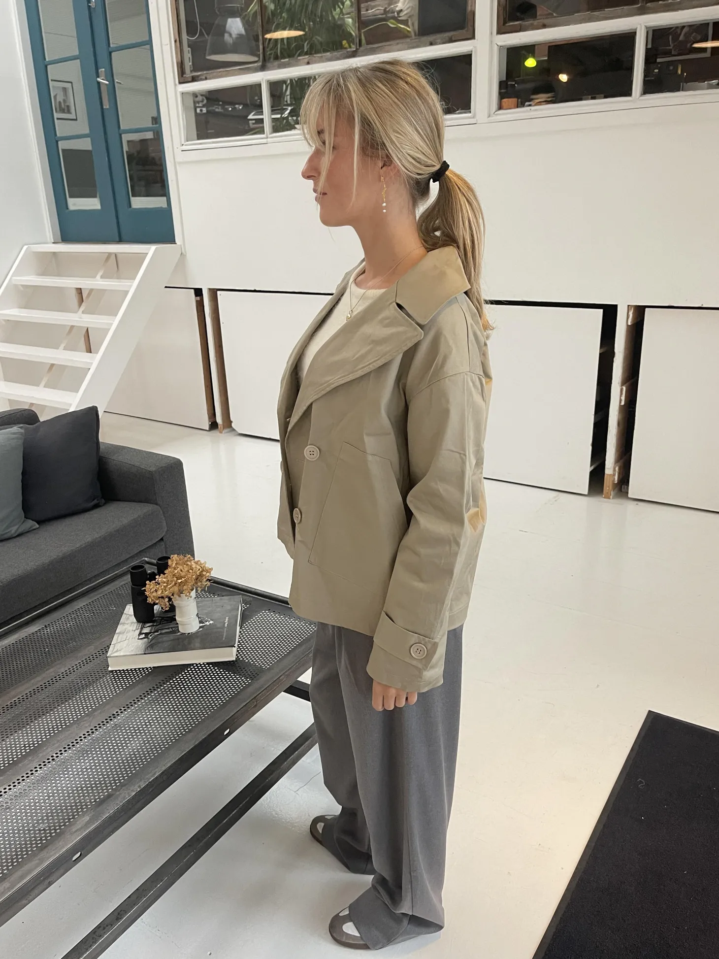 Catinka kort trenchcoat - Sand