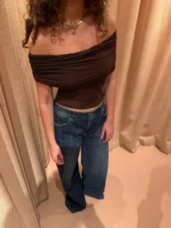 Celora off shoulder top - Brun