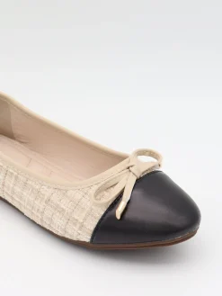 Cetinje ballerina sko med skøjfe - Beige