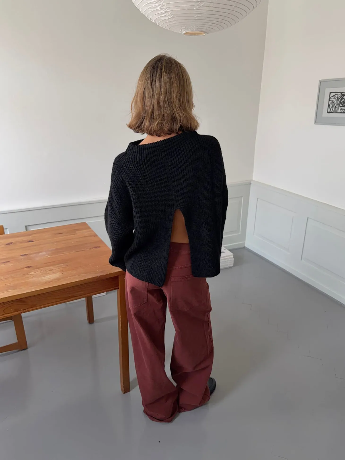 Cholana striktrøje med åben ryg - Sort